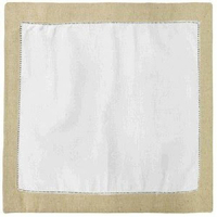 Guardanapo Borda Algodão Branco/ Caqui 0.45l  X 0.45a