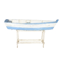 Barco Rustico Madeira Branco/Azul 2.07l  X 1.05a  X 0.60p